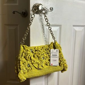 Straw Zara Shoulder/Clutch Bag with Bling